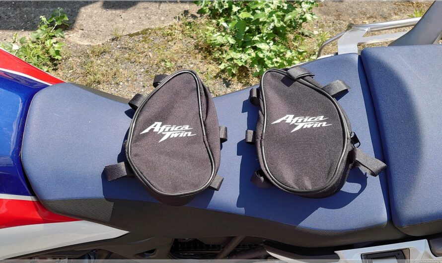 verstaut: Rahmentaschen an der Africa Twin CRF1000L
