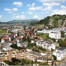 Blick über Thun von einem Schlossturm