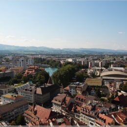 Blick über Thun von einem Schlossturm