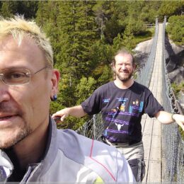 Jony und ich auf der Handeggfallbrücke