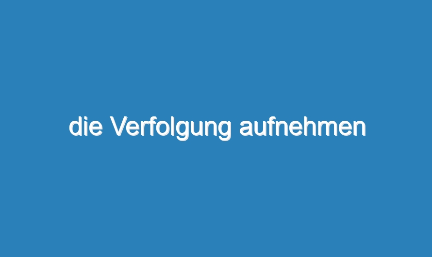 die Verfolgung aufnehmen