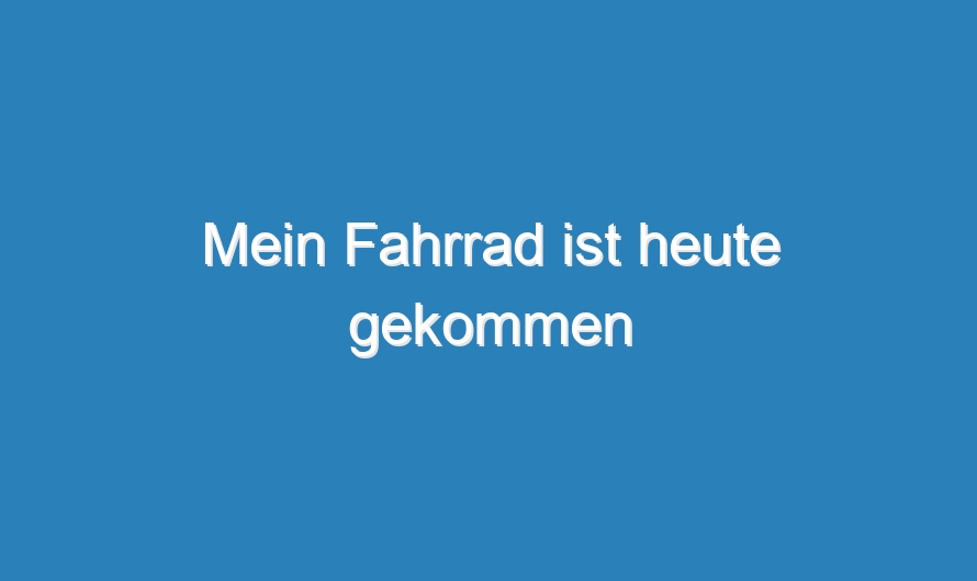 Mein Fahrrad ist heute gekommen