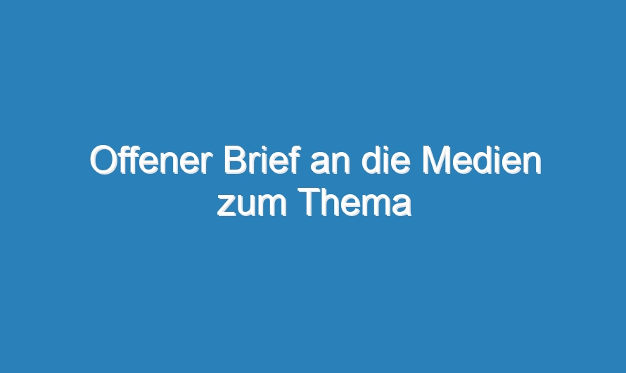 Offener Brief an die Medien zum Thema Killerspiele von Deef
