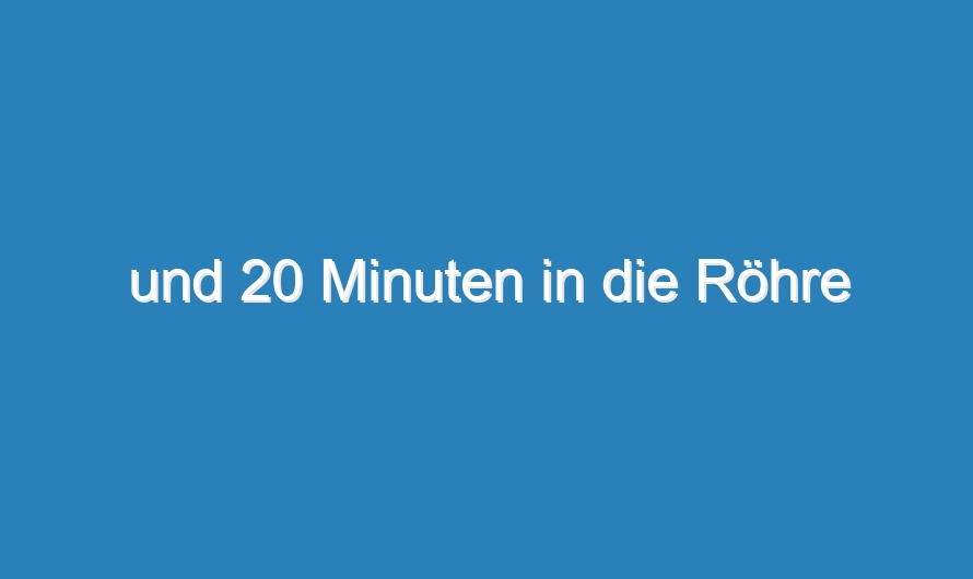 und 20 Minuten in die Röhre