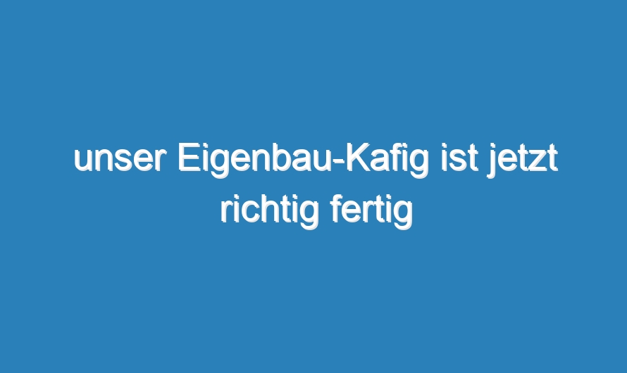 unser Eigenbau-Kafig ist jetzt richtig fertig