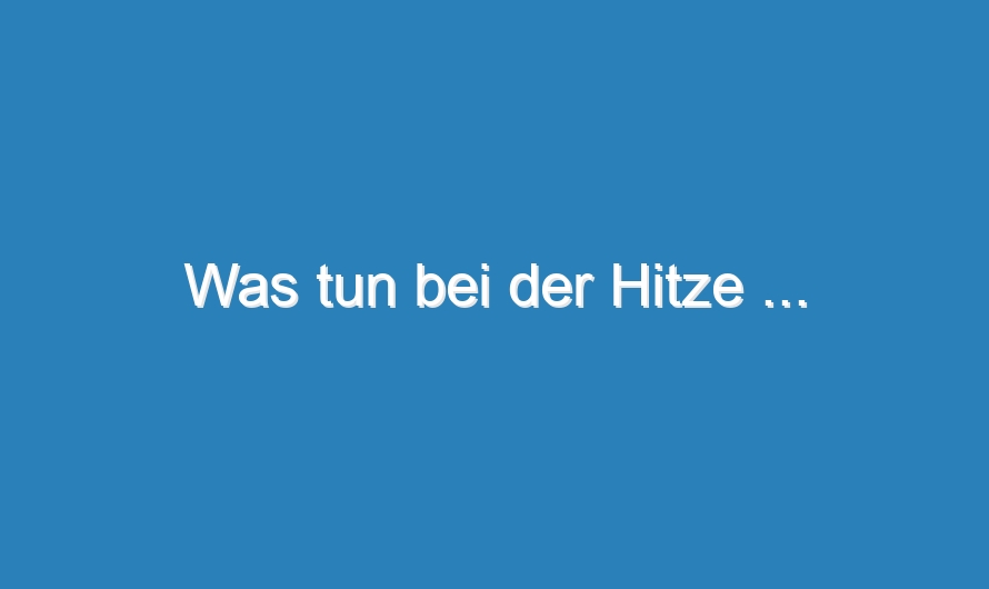 Was tun bei der Hitze …